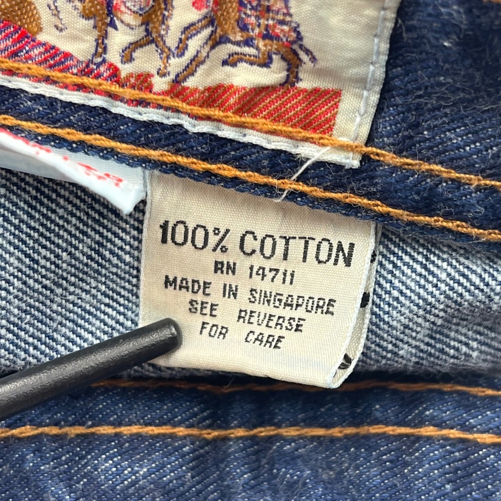 Vintage Diamond Double U Jeans Dark Wash Red Contrast Stitch Denim 30x31 - Picture 6 of 9